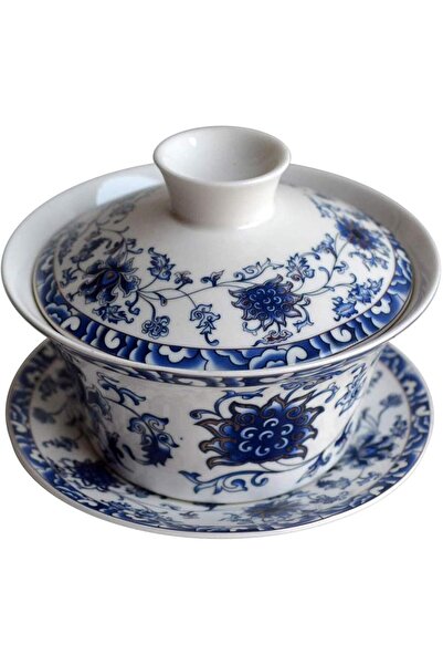 Generic YBK Tech 10oz Large Gaiwan, Porcelain Kung Fu Tea Cup and Saucer with...