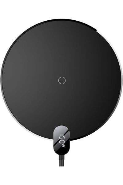 Generic Baseus 15W Digital LED Display Gen 2 Phone Wireless Charger, Black