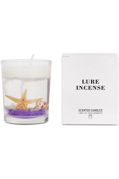 Generic شمعة معطرة بتصميم المحيط من لور إنسينس، مع نجم البحر، في وعاء زجاجي (...