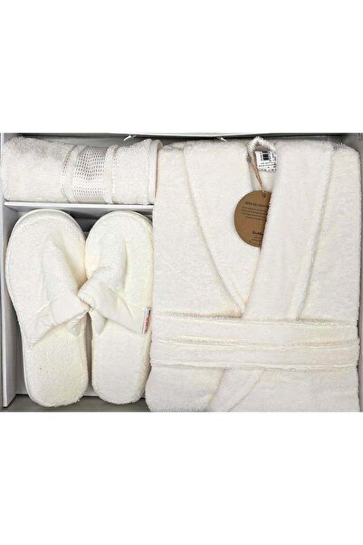 Özdilek Colourist Krem Kişisel Banyo Bornoz Seti (XL Beden)