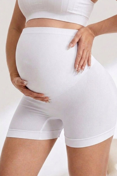 WomanAndKids سراويل داخلية بيضاء اللون للحوامل، سراويل داخلية عالية الخصر للح...