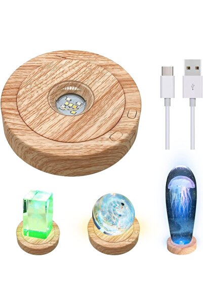 Generic حامل عرض دوار، حامل عرض دوار مزود بـ 7 مصابيح LED مع أضواء ملونة، دائ...