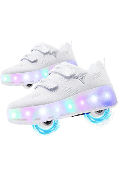 Generic أحذية تزلج للأطفال من رايسيا مع إضاءة LED وشحن عبر USB، أحذية تزلج مض...