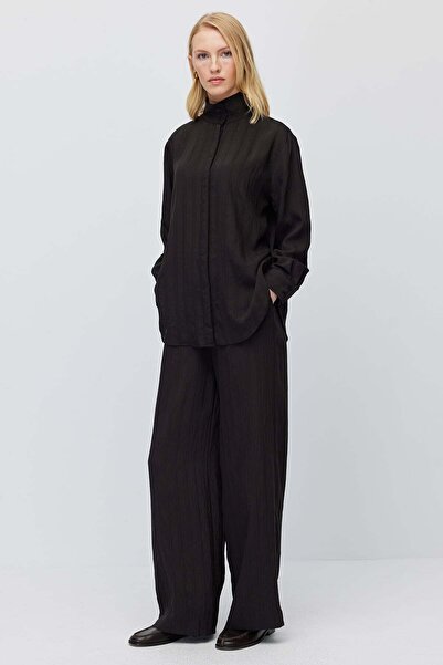 PAULMARK Women's Striped High Waist Wide Leg Draped Pants