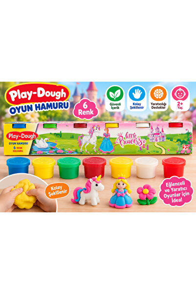 DİĞER1111 Play-Dough Oyun Hamuru 6 Renkli Set – Çocuklar İçin Eğitici ve Yara...