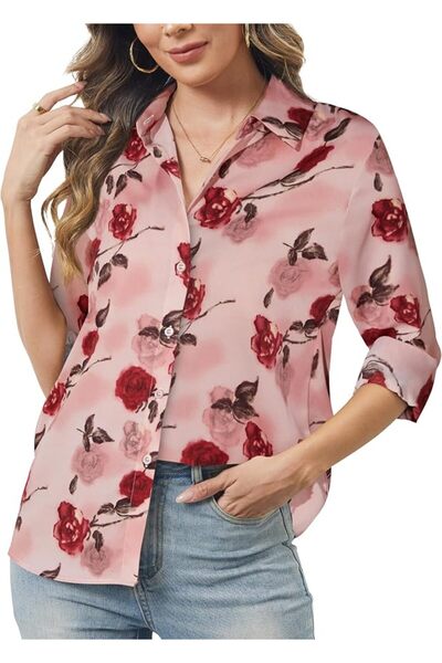 GENERAL hearain Women's Button Down Shirts Basic Classic Soft Shirt Collared ...