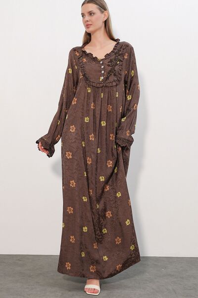 Hiccup Bdart Women's Floral Print V-Neck Maxi Dress