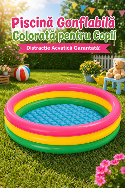 DeaL Piscina gonflabilă Teno, 130x35 cm, Multicoloră