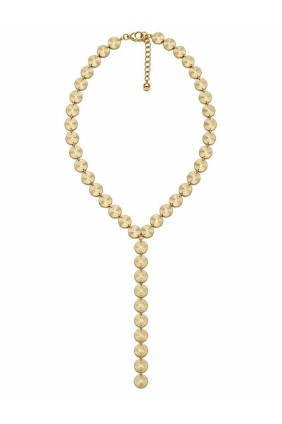 sacha Laser Cut Plate Row Y Model Gold Necklace
