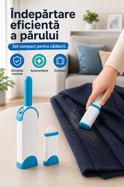 DeaL Set de 2 perii speciale pentru îndepărtarea părului de animale de compan...