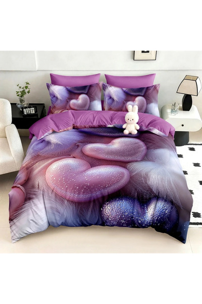 decorami Комплект спално бельо за двойно легло, ФИНЕТ, 5D дигитален печат - с...