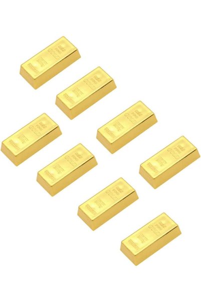 Generic 8 Pcs Fake Gold Bar Simulation Gold Bullion Artificial Gold Bricks Tr...