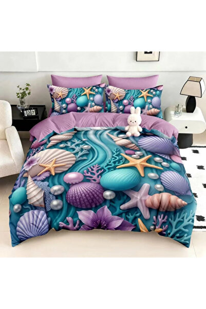 decorami Lenjerie pat dublu, FINET, Imprimeu Digital 5D - Identic cu poza, Cu...