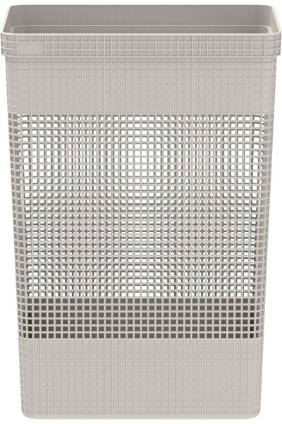 Generic Grid Laundry Basket, 49 Liter Capacity, Beige