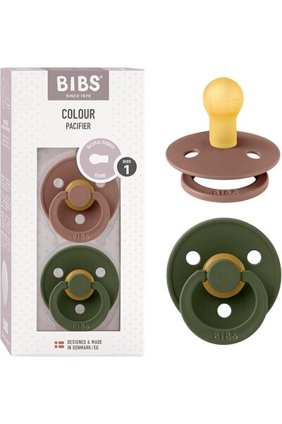 Bibs Liberty Pacifier | 2 Colour Natural Rubber Latex Soothers | Size 1 (0-6 ...
