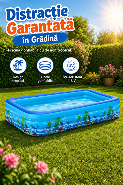 MACVI Piscina gonflabilă XXL 290 x 172 x 54 cm, Design tropical