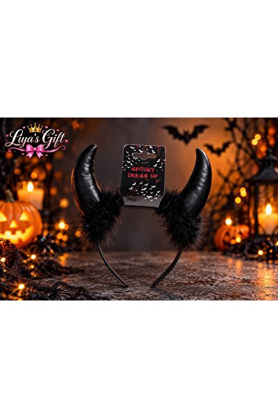 Halloween siyah şeytan taç