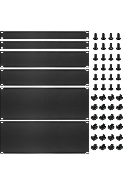 Generic 6 Pcs 1U,2U,4U Blank Panel Metal Rack Mount, 19 Inches, Filler Panel ...