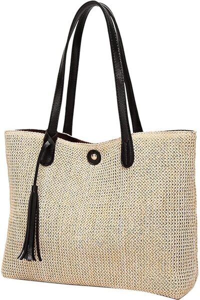 Aputue Large Capacity Tote Bag, Woven Beach Handbag for Women, Aesthetic Boho...