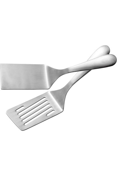 Generic مجموعة ملاعق الشواء من الفولاذ المقاوم للصدأ، ملعقة شواء مشقوقة، أداة...