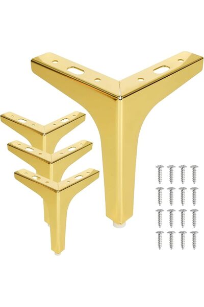 GENERAL 17cm Metal Furniture Legs - Set of 4 Modern Iron Diamond Triangle Fee...
