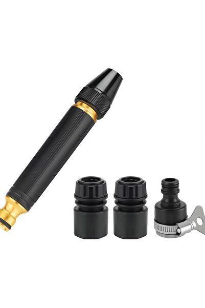Generic Fitto Garden Hose Nozzle Kit - Premium Black Brass Nozzle with 3 Adju...