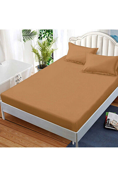 decorami Cearsaf cu elastic, FINET, 180x200cm, 2 fețe de perne 50x70cm, Camel