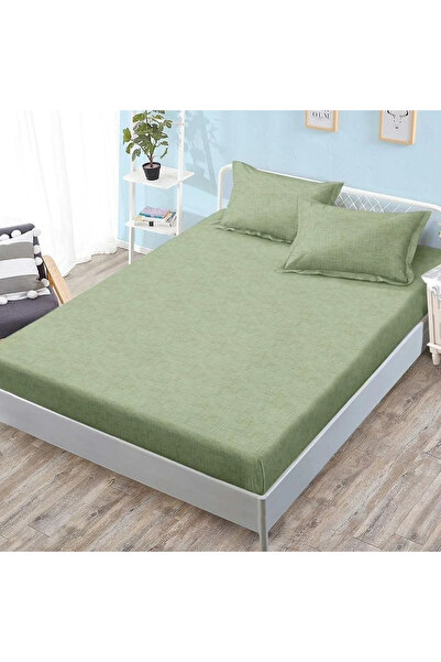 decorami Cearsaf cu Elastic, 180x200 cm + 2 Fete de Perna 50x70 cm, Verde