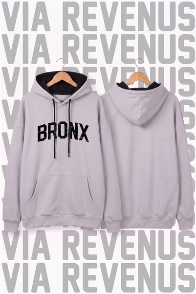 Vordevia Bronx Printed Unisex Wide Fit Hooded Hoodie Sweatshirt