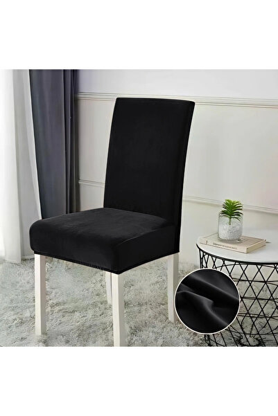 decorami Set 6 huse PREMIUM universale pentru scaun, CATIFEA Negru