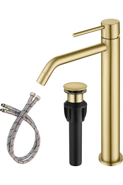Generic Brushed Gold Bathroom Faucet, Single Handle Brass Sink Faucet Bathroo...