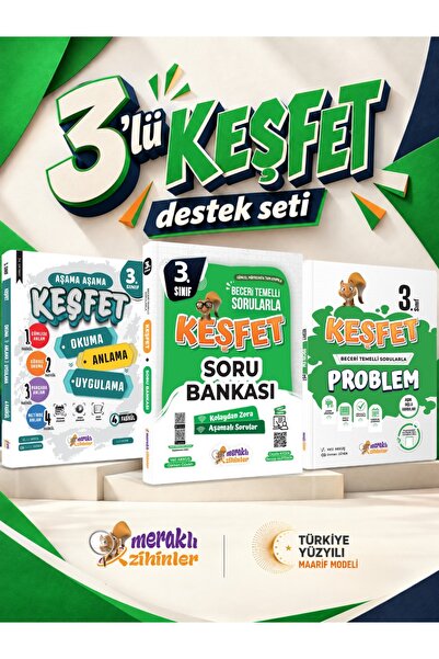 meraklı zihinler 3.SINIF 3 LÜ DESTEK SETİ (SORU BANKASI+PROBLEM+OKUMA-ANLAMA)