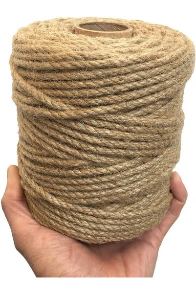 GENERAL Elykec 5mm Jute Twine, 328m Braided Jute Rope, Heavy Duty Thick Cord ...