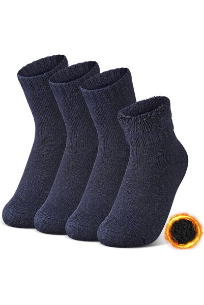Generic 2 Pairs Winter Thermal Socks Winter Socks Fuzzy Socks Heated Thick So...