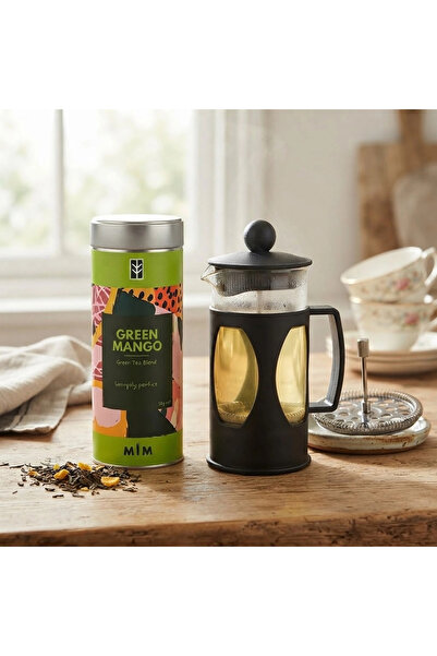 artizanmutfak French Press (350 ml) - Green Mango Tea - Mango Green Tea (50 G...