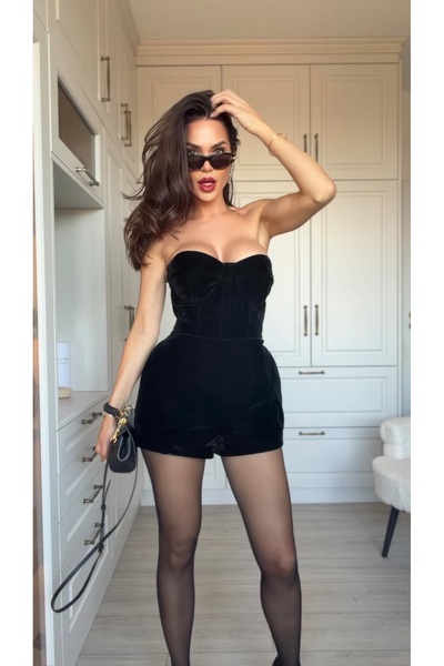 Atelier Carmen Babes Κοντή βελούδινη ολόσωμη φόρμα