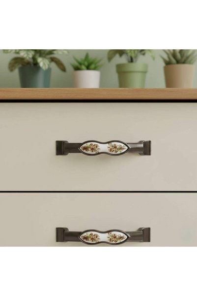 Tomurcuk Porselen Furniture Handle Smoked/White Color 128mm Porcelain Handle ...
