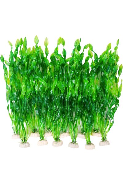 Generic 12 PCS Extra Large Seaweed Fish Tank Decorations, 12-Inch Tall Realis...