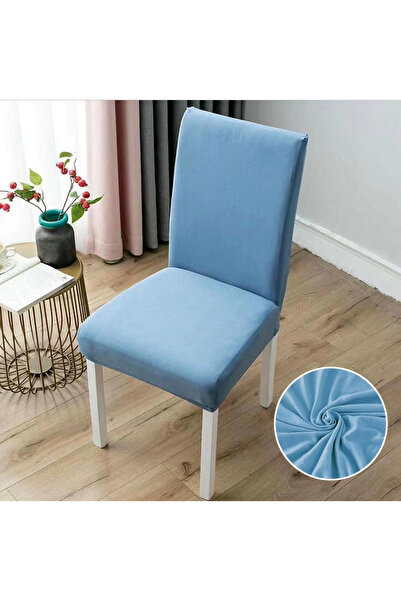 decorami Set of 6 universal chair covers, ELASTIC, Baby blue