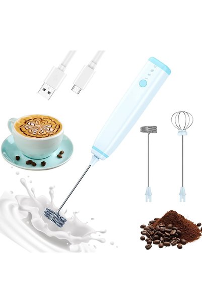 Generic جهاز رغوة الحليب الكهربائي المحمول القابل لإعادة الشحن بمنفذ Type-C م...