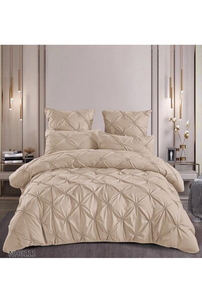 Generic Brand LENJERIE DE PAT CU ELASTIC ȘI PLIURI – 6 PIESE, 180×200 CM