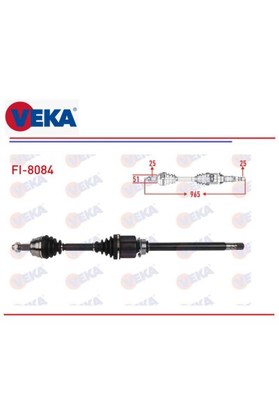 Veka KOMPLE AKS SAĞ FİAT LİNEA 1,3D MJT 2012+ EURO 5 965 MM. 52055941 FI-8084