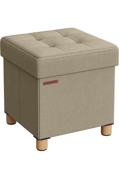 Generic Stool with Storage Small Folding Bench 38 x 38 cm Footstool Storage B...