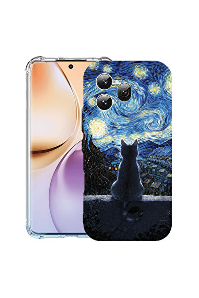 bestcase Αντικραδασμική Θήκη για Honor 600, Γάτα στην Έναστρη Νύχτα, 3159975 ...