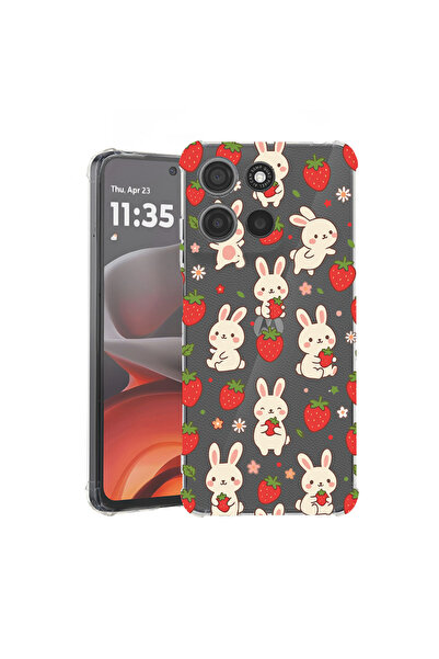 bestcase Αντικραδασμική Θήκη για Motorola Edge 70 Pro, Σχέδιο Κουνέλι Φράουλα...