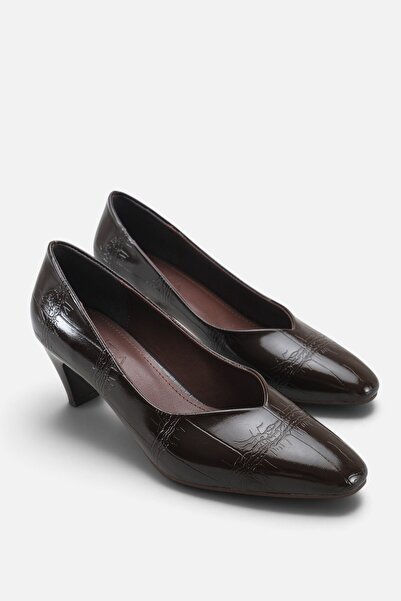 Liza Shoes CHEN Pantofi de damă cu toc scurt, vârf rotund, crocodil, stiletto...