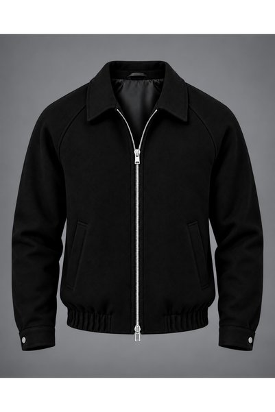 Boymen NEW NOW Erkek Siyah Viral ZR Model Kase Ceket Premium Ceket
