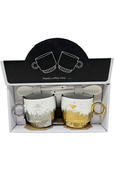 Generic Couple Ceramic Mug Set – 2 Matching Valentine Coffee & Tea Mugs, Roma...