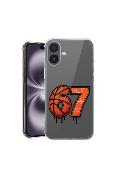 bestcase Противоударен калъф Husă за Apple iPhone 16, Баскетбол шест седем 67...