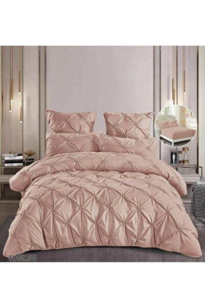 Generic Brand LENJERIE DE PAT CU ELASTIC ȘI PLIURI – 6 PIESE, 180×200 CM